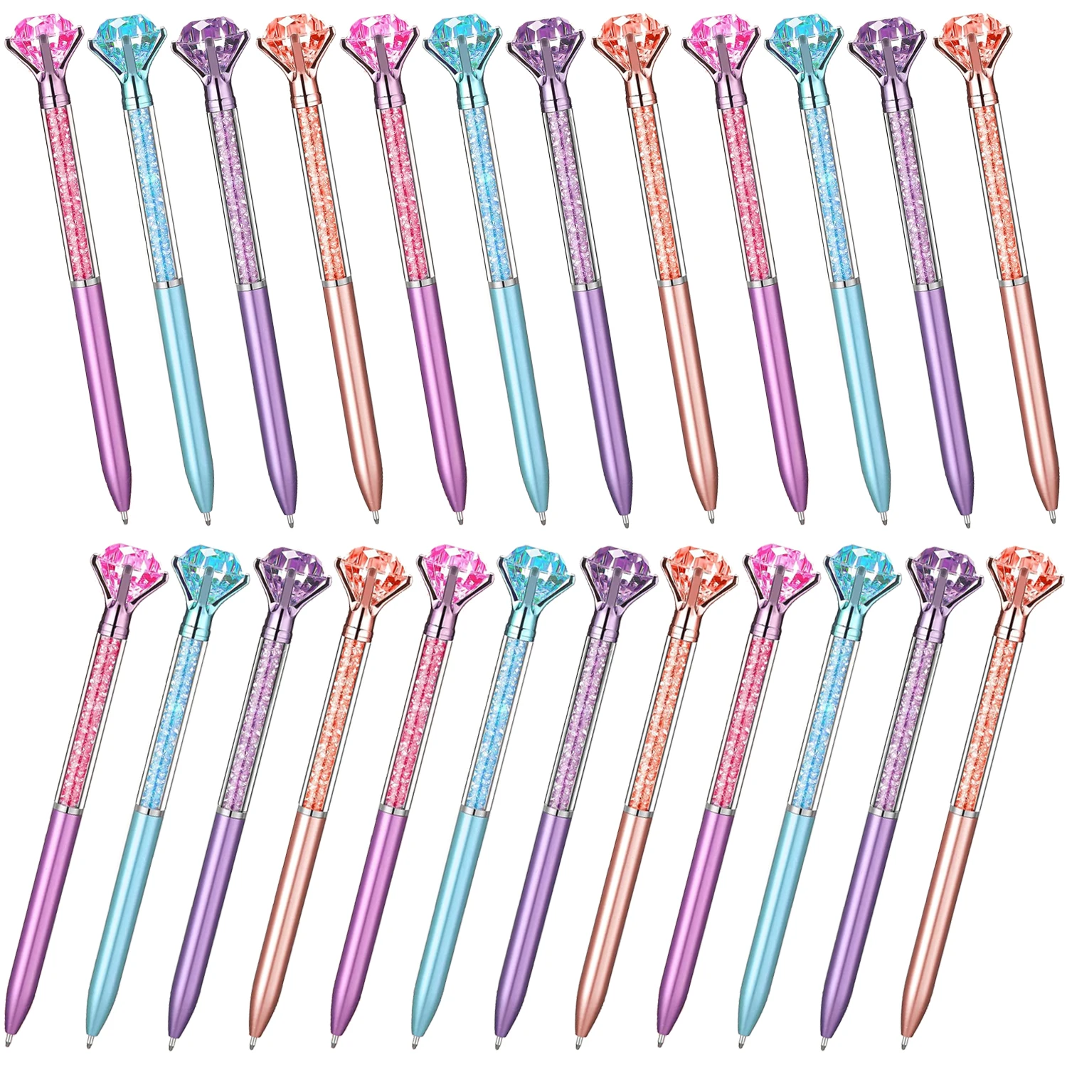 

80Pcs Big Diamond Ballpoint Pens Crystal Bling Ball Pen Black Ink Rhinestones Pens for Kids School Office Supplies