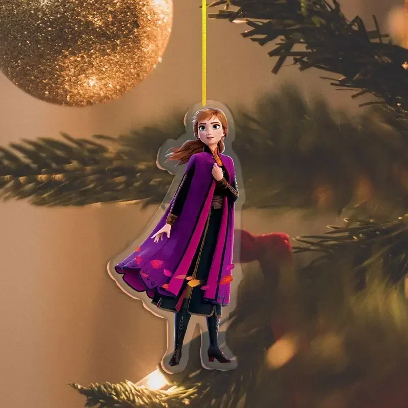 Christmas Tree Decoration 8cm Acrylic Pendant Elsa& Anna Frozen Cute Bedroom Casement Window Decoration Pendant Holiday Gift