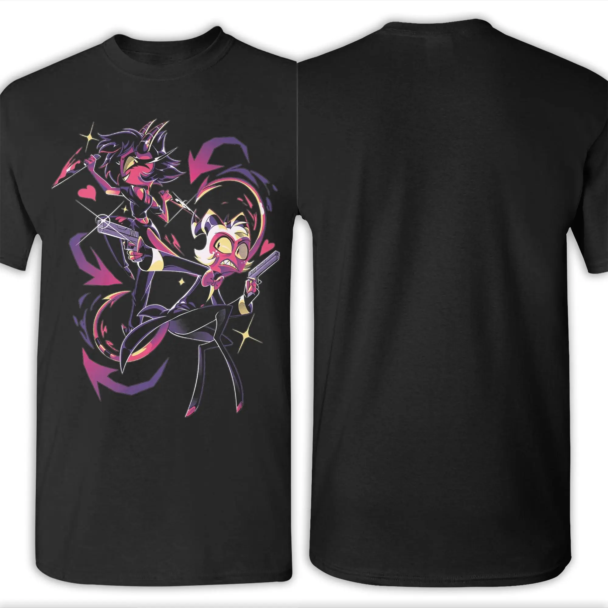 تي شيرت رجالي من Moxxie and Millie Hazbins Hotel ملابس قطنية نقية رائعة بأكمام قصيرة وياقة مستديرة تي شيرت فريد من نوعه #5