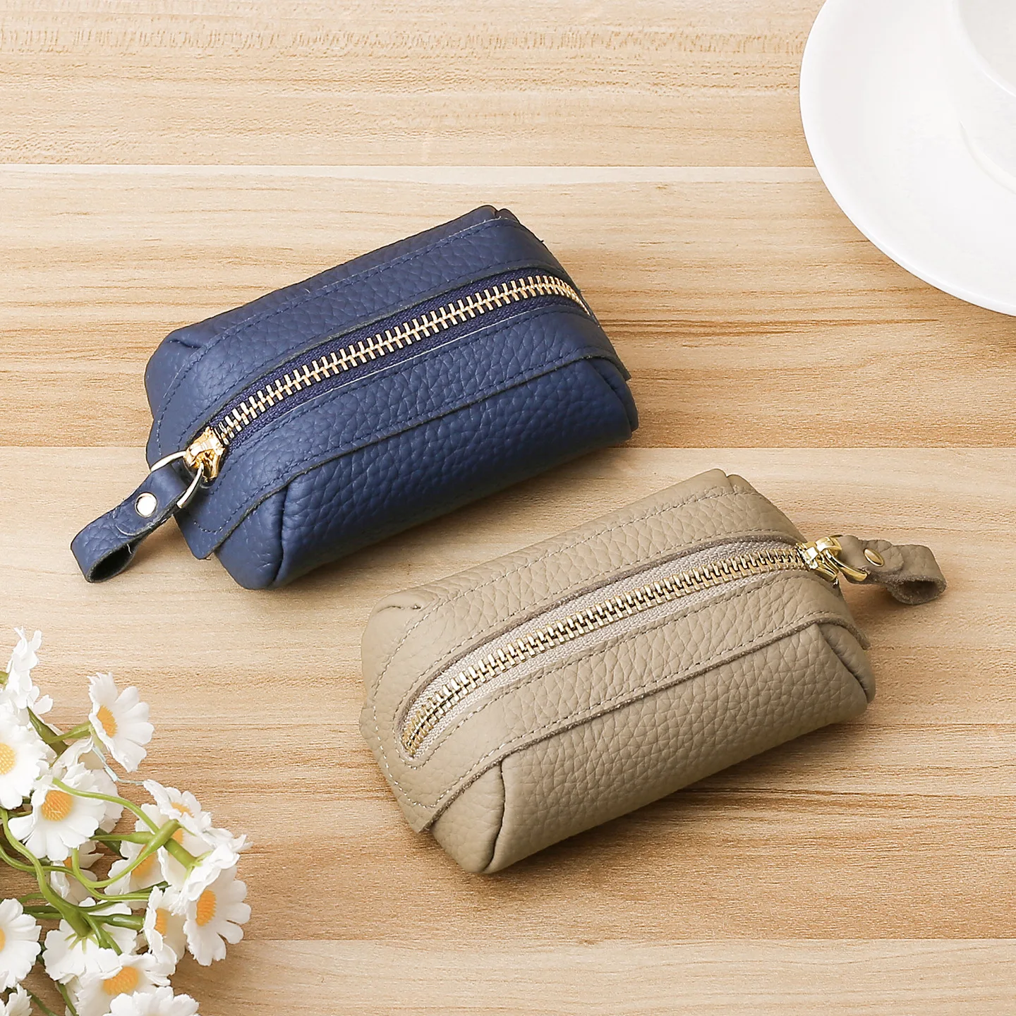 Bolsa grande para cambiar espacio, monederos minimalistas con cierre de cremallera, organizador de lápices labiales para mujer, bolsas portátiles para monedas