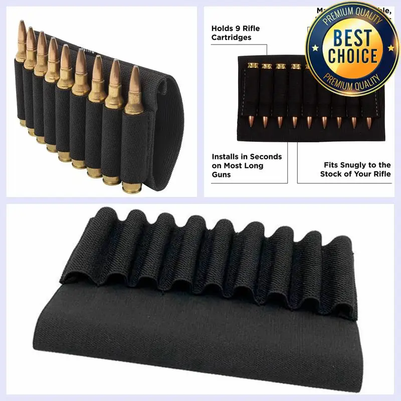 9 Round Ammo Holder Cartridge Shot Gun Shell Magazine for 5.56mm .22/.223.204 Gun Shell Holders Hunting Butt Holder