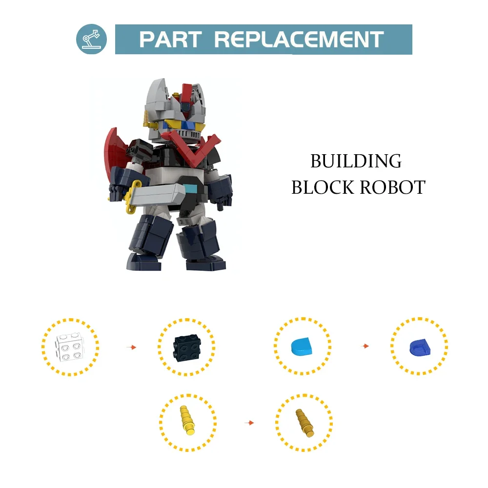 Mazinger Z SD MOC High-Tech Mecha Great God of War Goldrake Robot Building Blocks Kit For Bricks Toys For Children Birthday Gift