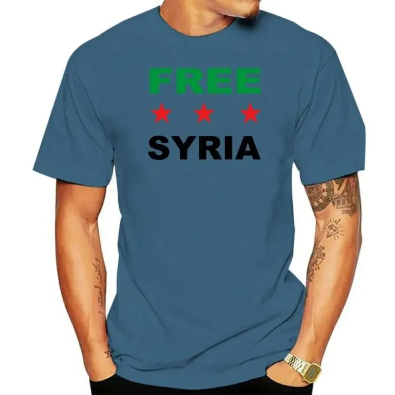 New Free Syrian Flag National Emblem Men's T-shirt Fashion Casual 3D Print Short-sleeved Sportswear Oversized Unisex O Neck Tops