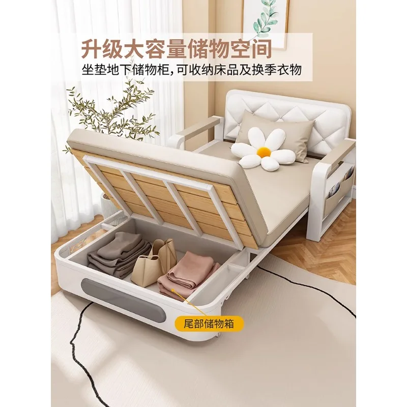 Sofa bed dual-purpose folding small apartment multi-functional balcony push-pull bed household living room pull-out single doubl