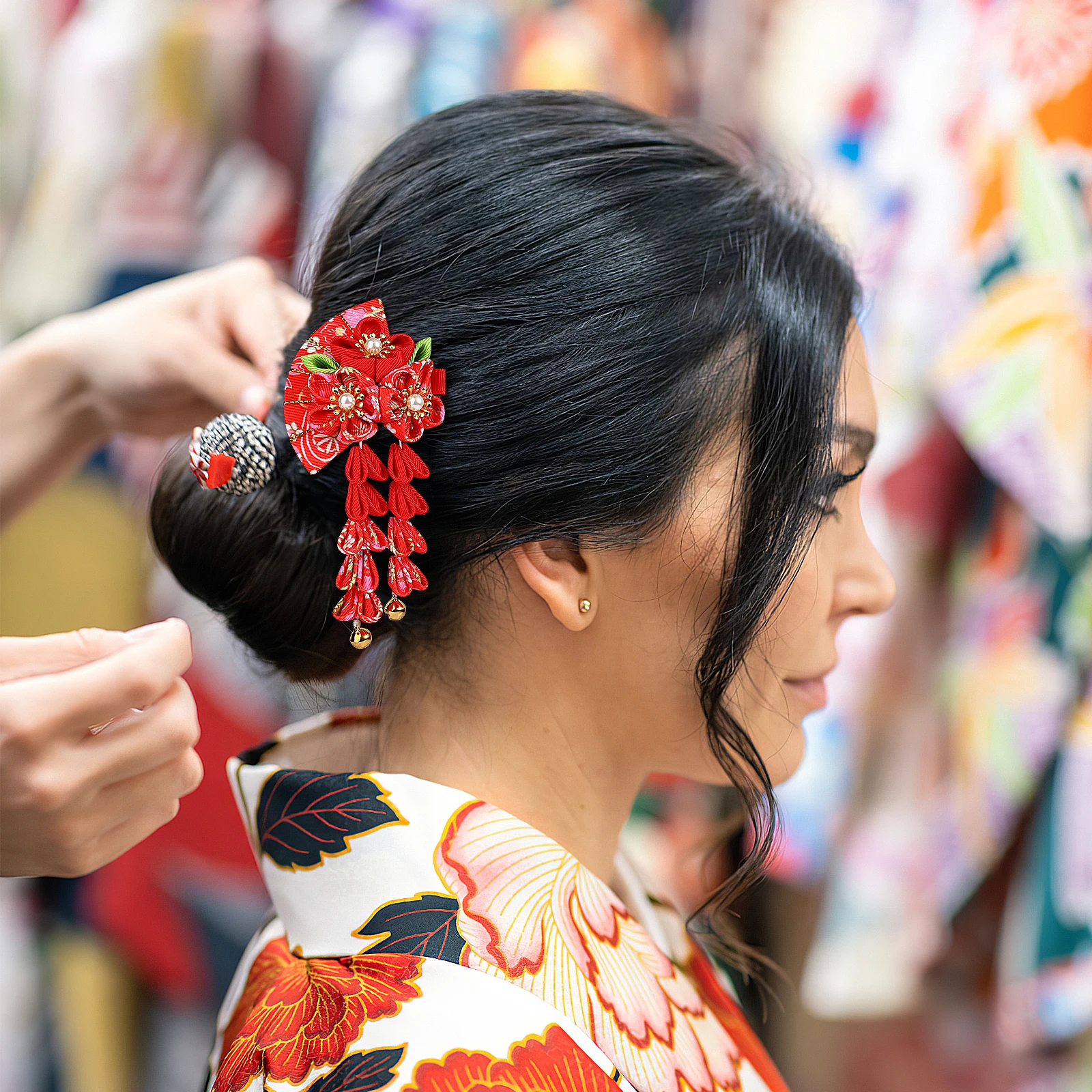 

1 шт., аксессуар для волос с кисточкой-колокольчиком, заколка в китайском стиле, красная традиционная заколка для волос, аксессуары для девочек, прочный, безопасный материал, яркий цвет