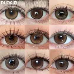 DUOXIU 2pcs Colored Lenses for Eyes Fashion Brown Lenses With Degree Natural Pupils Contacts Lenses Makeup  Korean Lenses Yearly