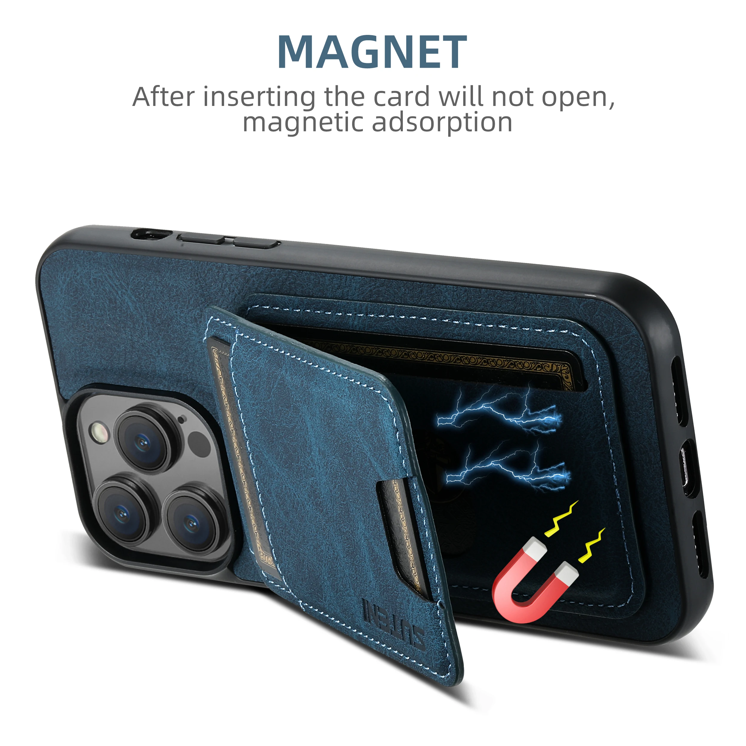 SUTENI Kartenhalter Kartenhülle Handyhülle Luxus PU Leder Handyhalter für iPhone 16 Pro Max 15Plus 14 13 12 11 XR X – Detail 20