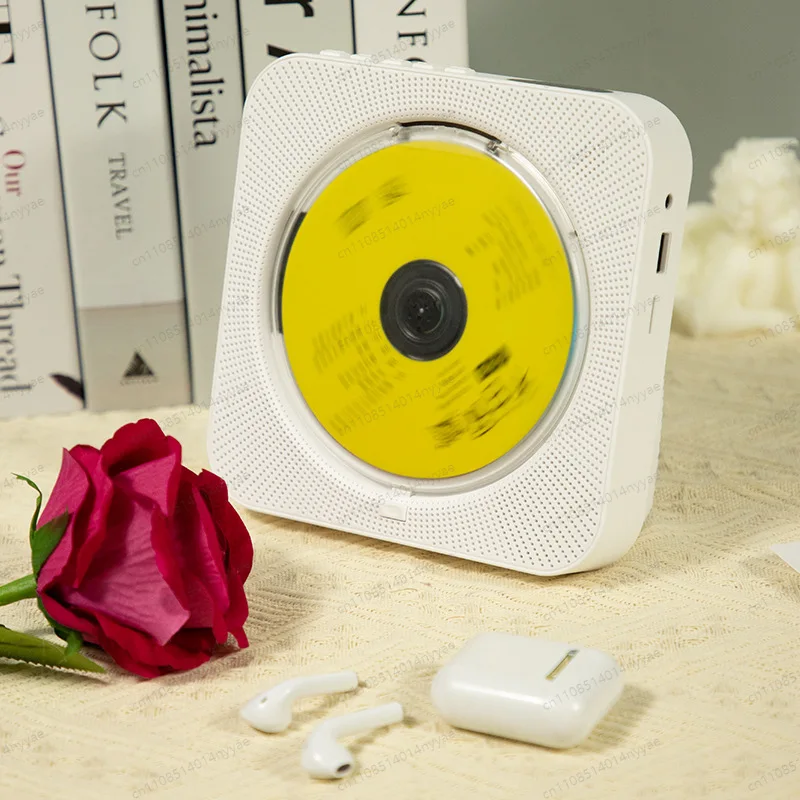 

Rechargeable Portable CD Player - Wireless Bluetooth Music System with Speaker, Compact for Home Travel Desktop Use