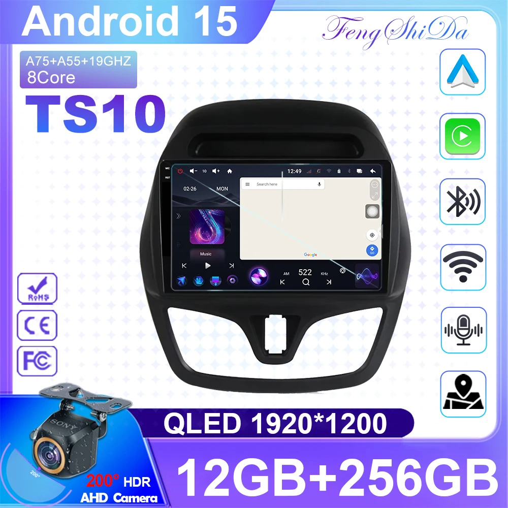 Android 15 Carplay para CHEVROLET Spark Beat 2015-2020 navegación GPS Android Auto reproductor Multimedia estéreo 5G Wifi Dash No 2din