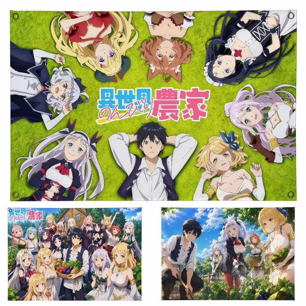 Anime F-Farming L-Life In A-Another W-World Flag Flag Room Dorm Camp Party Bar Wall Hogar Home Decor Banner Wall Hanging