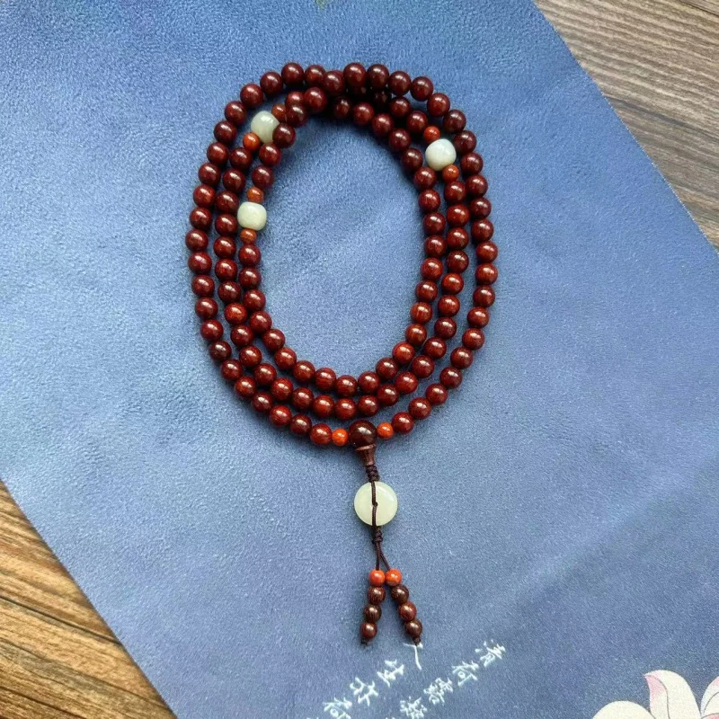 Authentic Indian Pterocarpus Santalinus108Buddha beads rosary Multi-Wrap Bracelet Female Accessories Crafts Rosewood Bracelet Wh