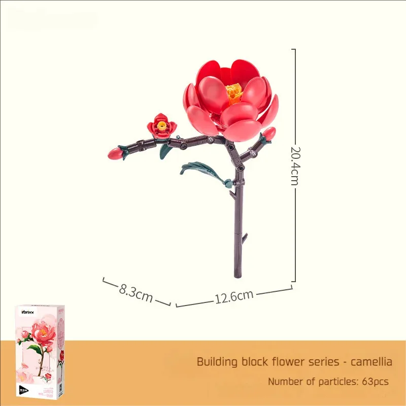 Blocchi di costruzione creativi Bouquet Bouquet romantico Tulipani Rosa Giglio Fiore di lavanda Mattoni Decorazione della casa Giocattoli Regalo fai da te