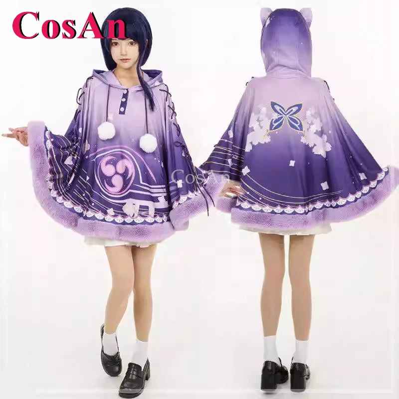 

Костюм для косплея Райдэн-Шогуна из игры Genshin Impact, модный осенне-зимний плащ для повседневной носки, новый