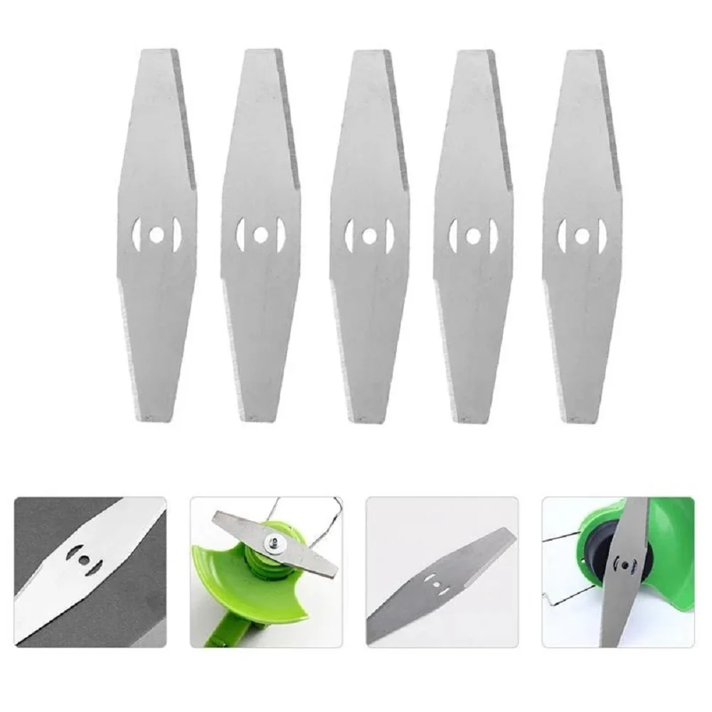 5pcs Metal Grass String Trimmer Head Replacement Saw Blades Alloy Blades With Base For Lawn Mower Fittings Power Tools Accessory