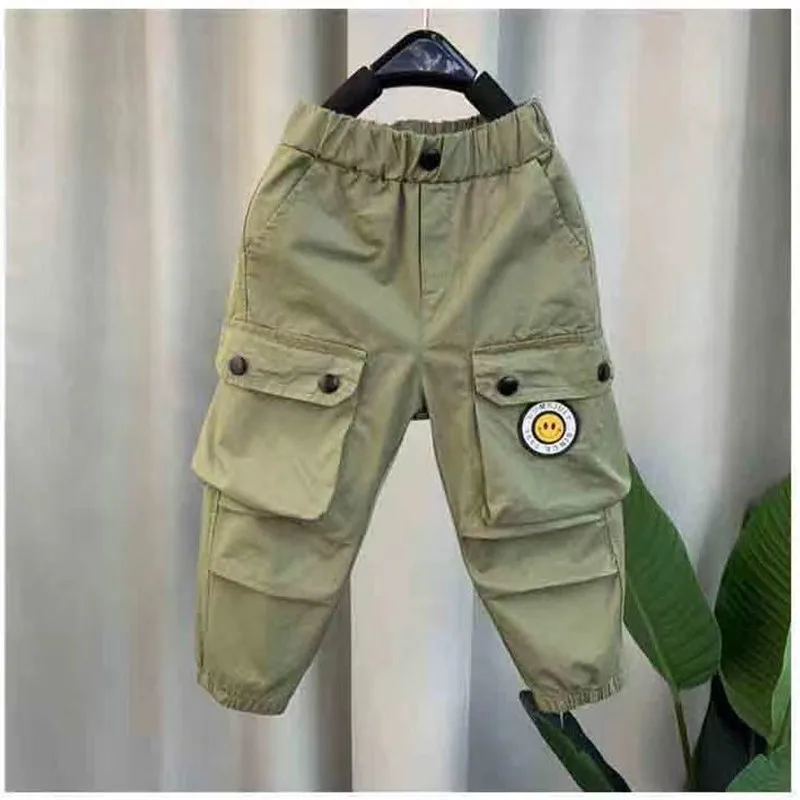 Kids Boys Spring And Autumn Pants 2023 New Baby Autumn Casual Pants Boys Fashionable And Handsome Workwear Pants