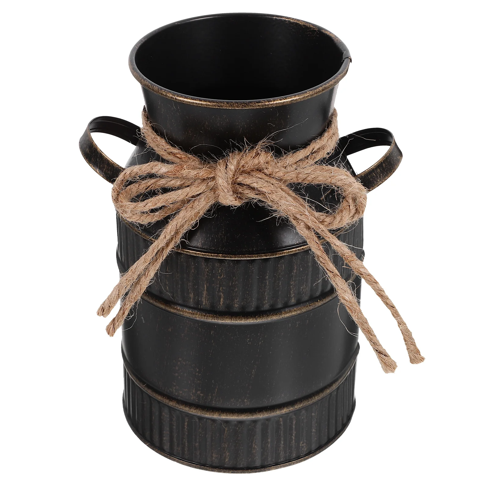 إبريق الحليب زهرة زهرية الحديد ريفي زارع معدني دلو مزهرية منزلية ديكور المنزل حفل زفاف محور #2