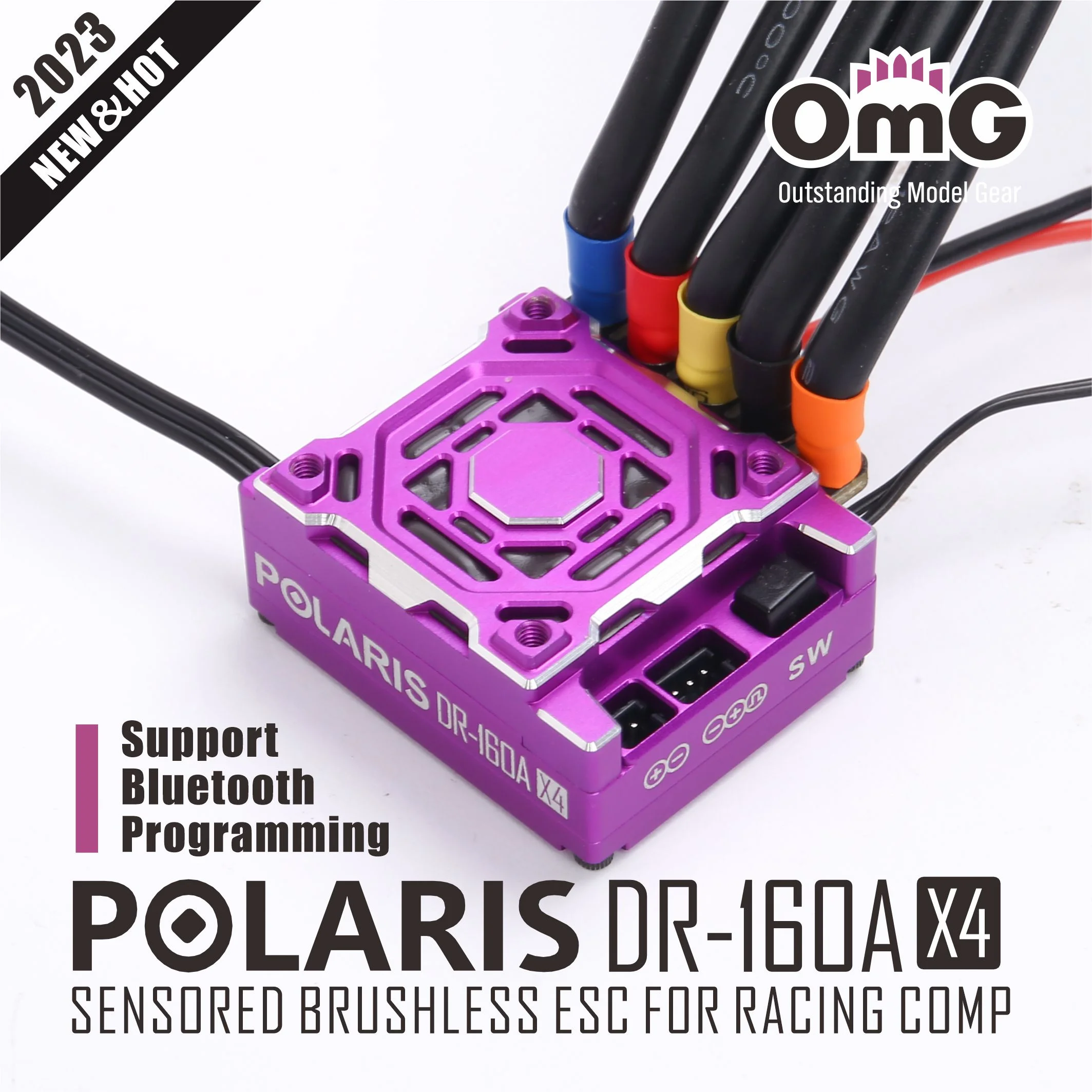 OMG-POLARIS DR-160AX4 D-Run Sensored Brushless 160A ESC Support Bluetooth for RC Car Highest Level Spec 1:10 Racing Drifting Car