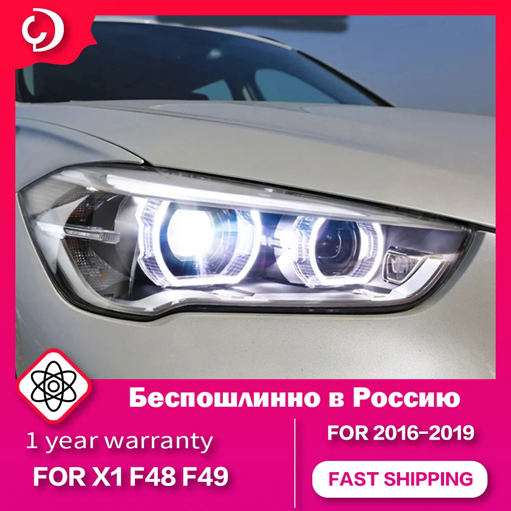 

AKD Car Styling Headlights for BMW X1 F48 F49 2016-2019 LED DRL Running Turn Signal Head Lamp Projector Bifocal Lens Accessories