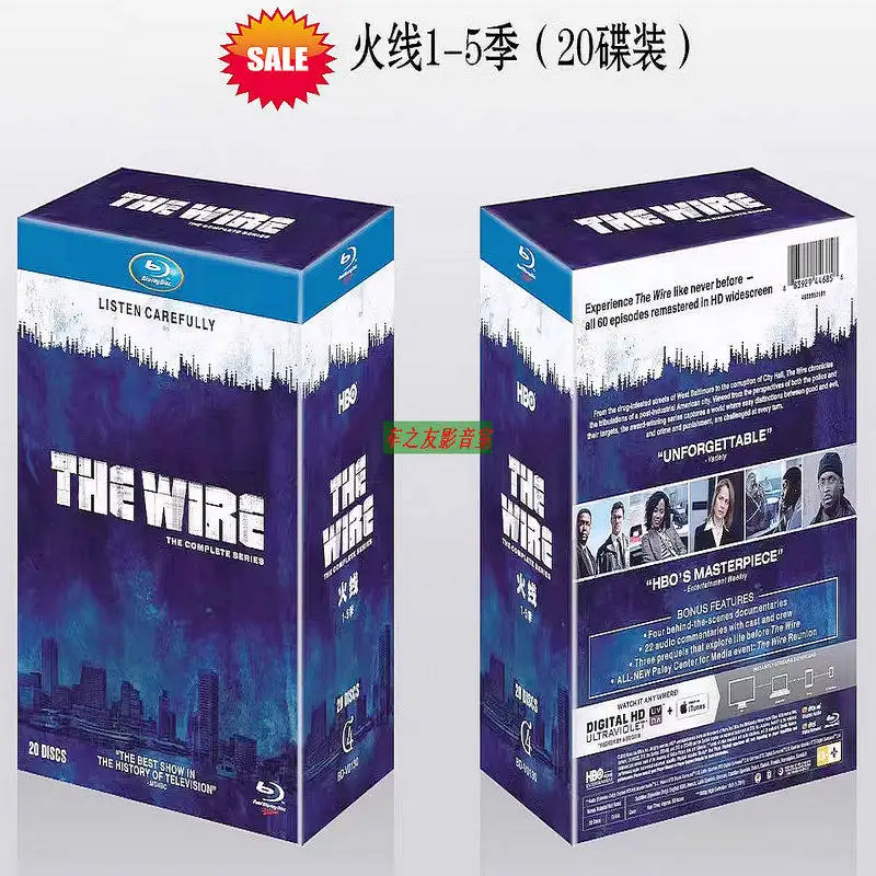 

Коллекционный набор Blu-ray дисков: The Wire / The Departed, сезоны 1-5, американский телесериал, 1080p, 20 дисков