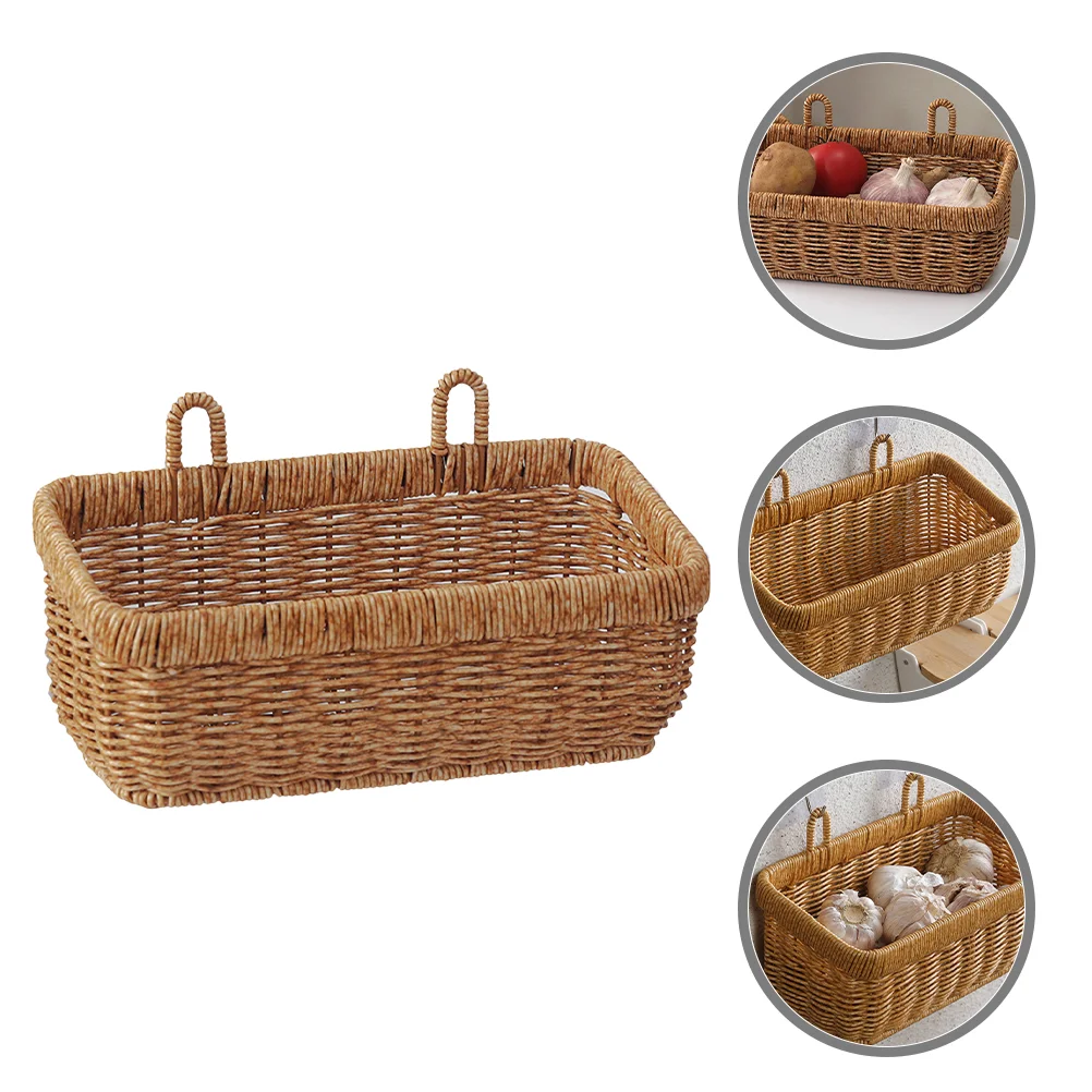 

Kitchen Onion Wall Basket Storage Hanging Wicker Woven Baskets Flower Pots for Fruit