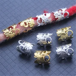 10pcs Gold Silver Hair Braid Rings DIY Dreadlocks Pendant Hair Braid Clips African Hair Rings Beads Hair Decoration Accessories