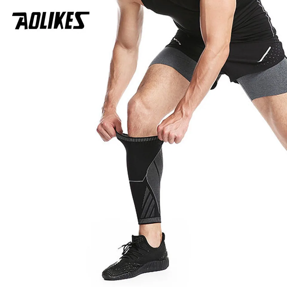 AOLIKES 1PCS Compression Calf Sleeve Basketball Volleyball Support Calf Elastic Cycling Leg Warmers Football Sport Leg Sleeve