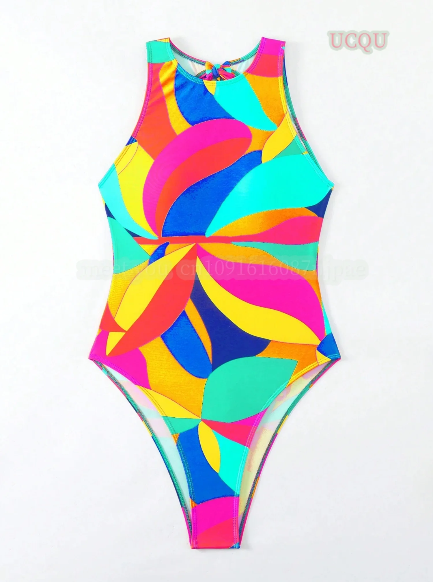 Swimsuits colorful Women Bikini Bohemian Summer One Piece Swimwear New in Sleeveless Bodysuits Bikinis Sexy Beachwear Female