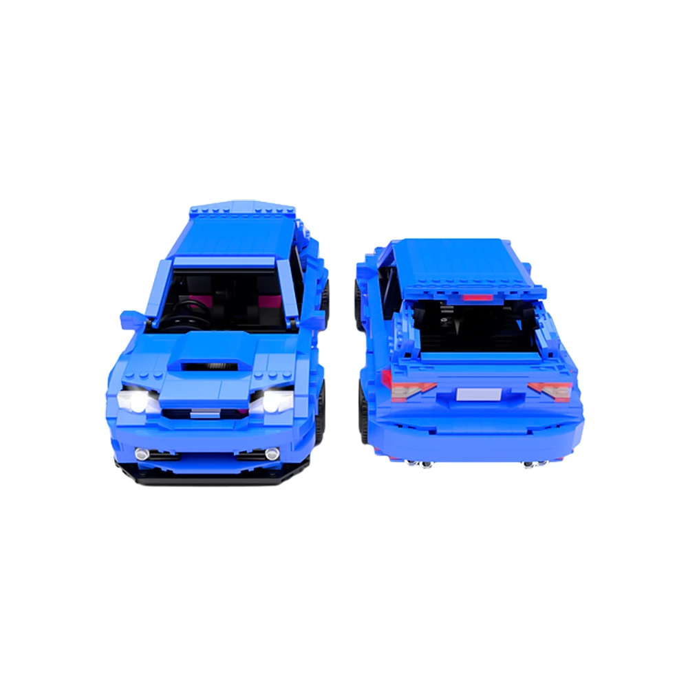 Gobricks Moc Blue Imprezaeds Supercar Mini Modell Bausteine Wrx Sti Heckklappen Straßen rennen DIY Ziegel Spielzeug Kinder Geburtstags geschenk