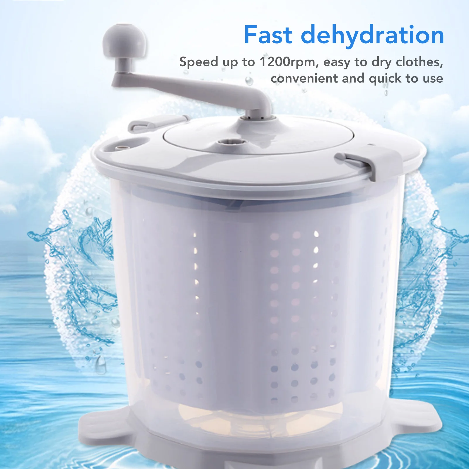 

Manual Washing Machine Portable Hand Crank Washing Machine Manual Washing Machine for Dormitory Apartment Camping Nordic Grey