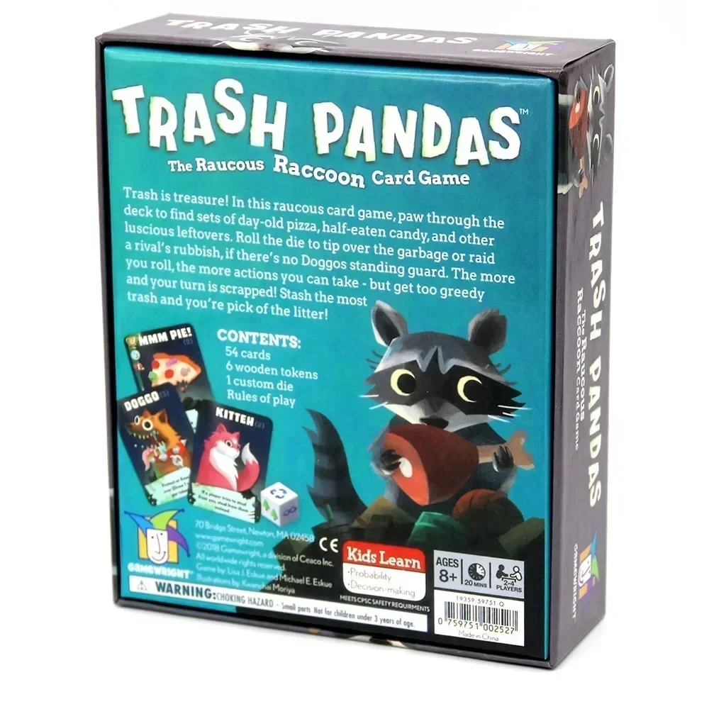 لعبة Trash Pandas Board Game Party Family Strategy Game ألعاب الورق المثيرة للاهتمام (النسخة الإنجليزية)