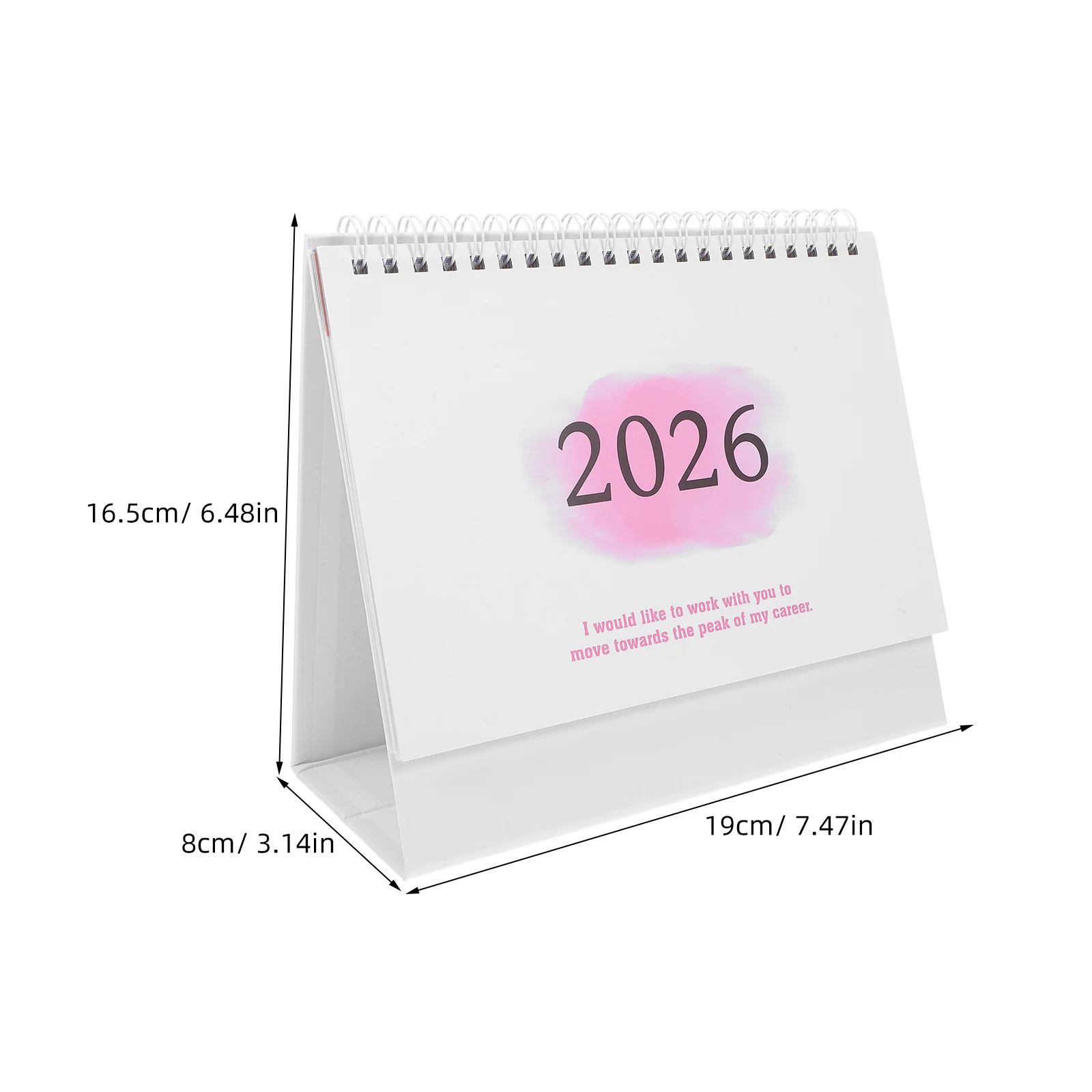 2026 Bureau Mini Staande Flip Kalender Voor Thuiskantoor School Dagelijkse Planner Dik Papier Gedateerd Tafelkalender Roze