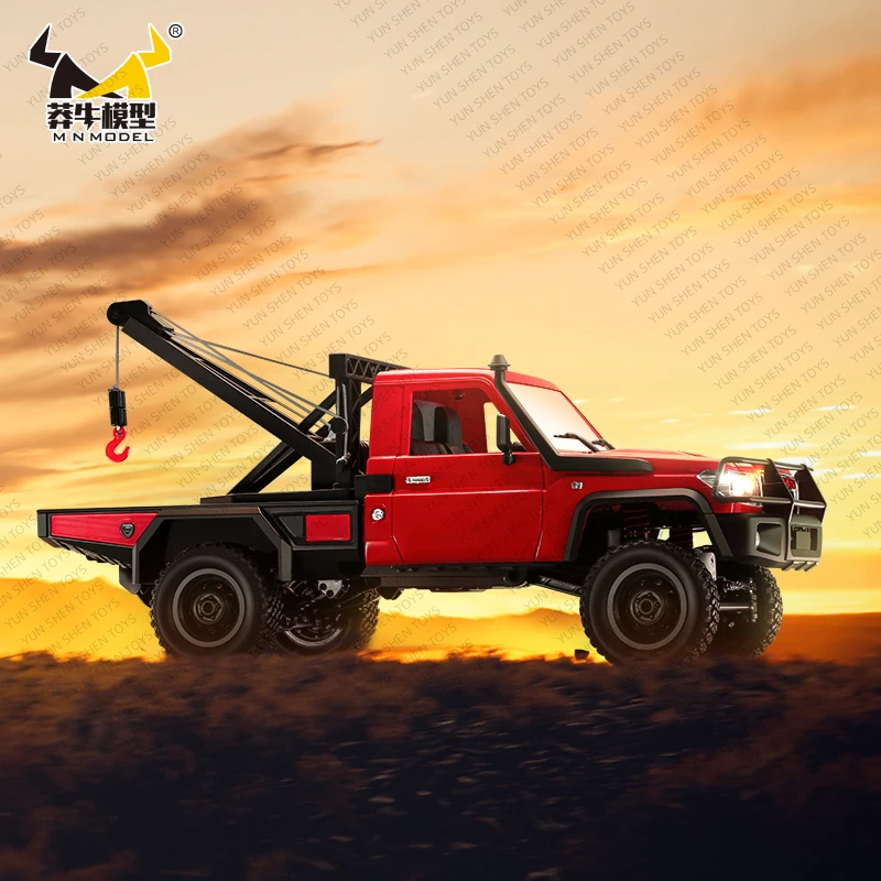 Mn 82t 1/12 جديد رباعي العجلات على الطرق الوعرة تسلق نموذج مركبة الإنقاذ مع خطاف مقطورة خلفي