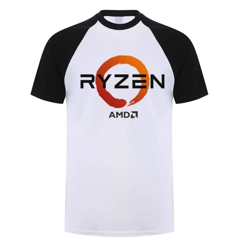 CPU AMD RYZEN T Shirt Summer Men Short Sleeve Cotton Tshirts RYZEN