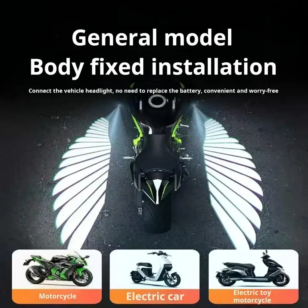 

1 Pair LED Motorcycle Projector Lights Universal Angel Wing Logo Shadow Light Waterproof 3W Motorcycle Floodlight Gift