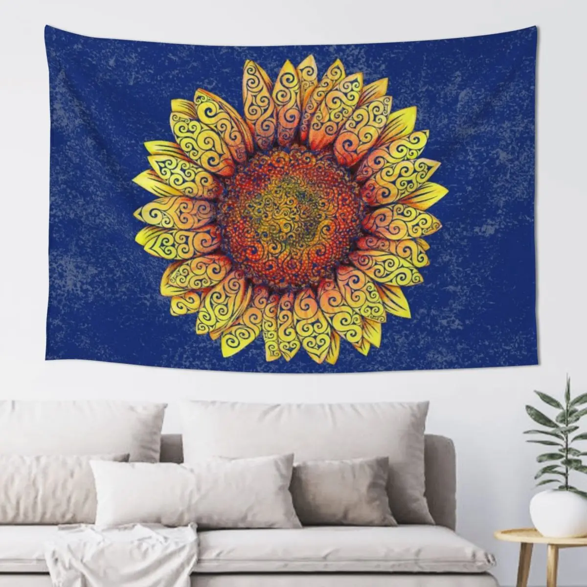 

Swirly Sunflower Tapestry Korean Room Decor Decoration Room Wallpaper Tapestry