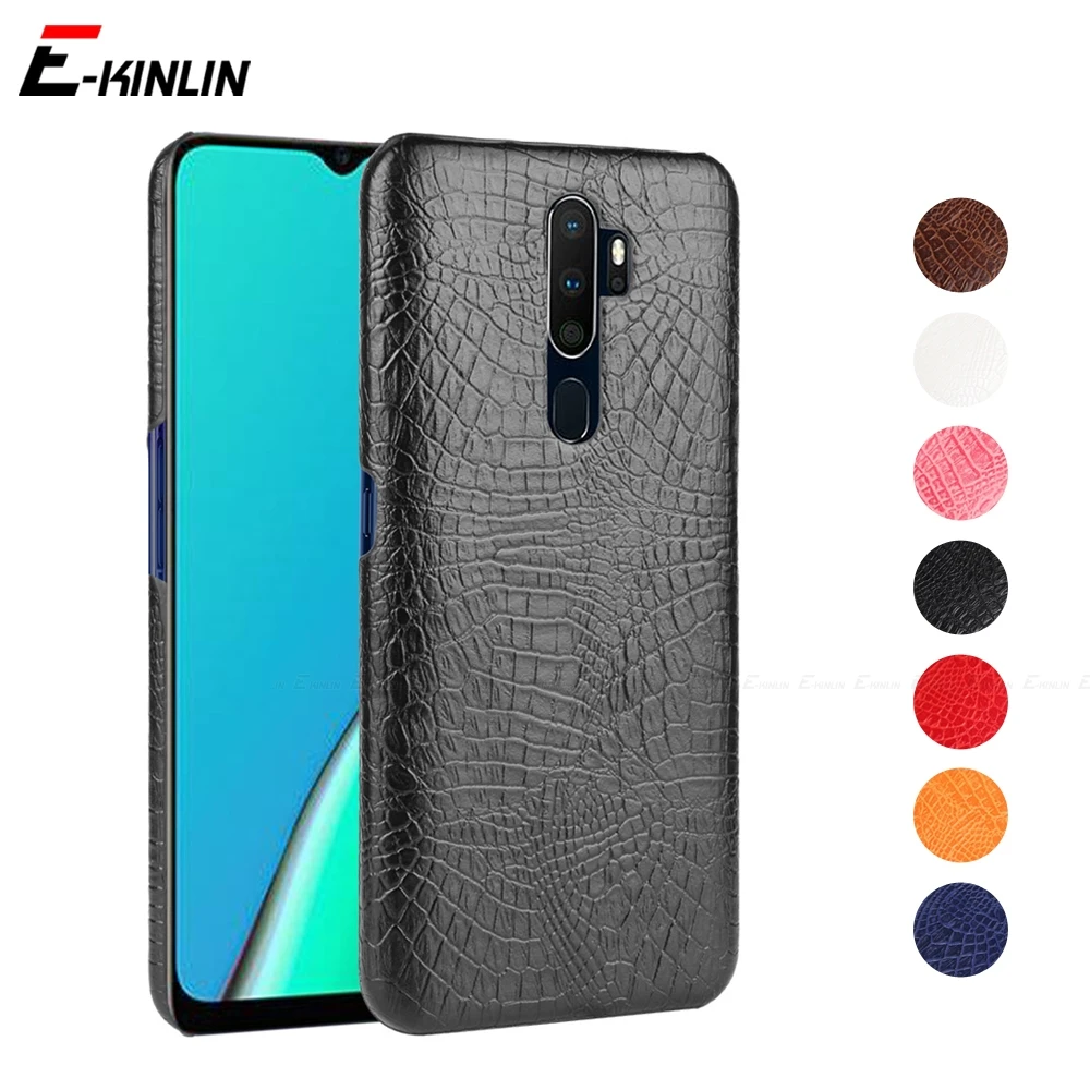 

Luxury Crocodile Snake Texture Leather Phone Case For OPPO A1 A1k A3s A5s A7 A5 A9 2020 A11 A12 A12e AX5 AX7 Hard PC Back Cover