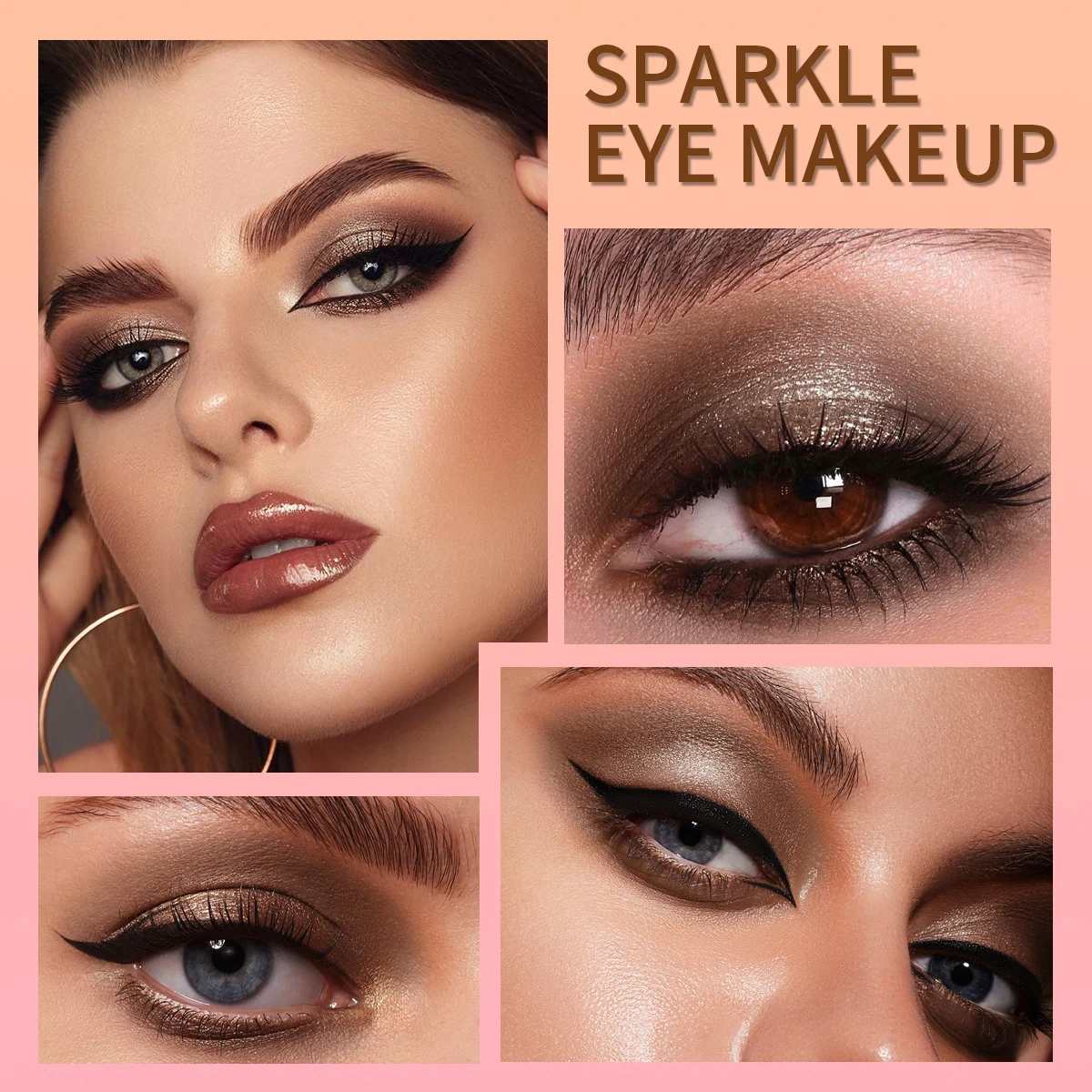 6pc Metallic Purple Green Blue Eyeshadow Pencil Glitter Silkworm Liner Pen Makeup Long Lasting Gold Cream Eye Shadow Stick