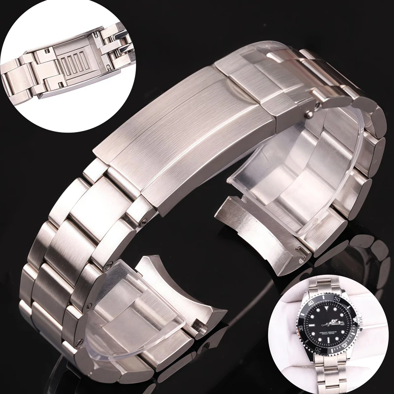 

Solid stainless teel watchband For Rolex Daytona Oyster 20mm Perpetual Submariner for NH35 Watch Strap wrist bracelet