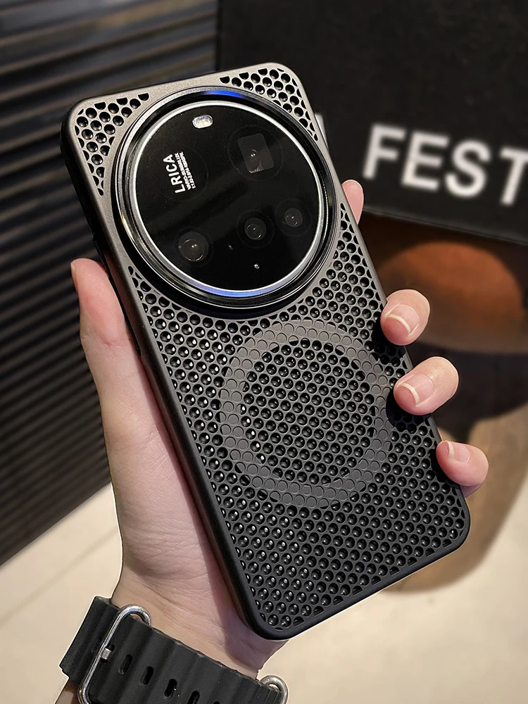 Für Xiaomi 15 Pro Ultra Fall Neue Mode Waben Wärmeableitung Magnetische Premium Abdeckung Für Xiaomi 15 Ultra Stoßfest Funda