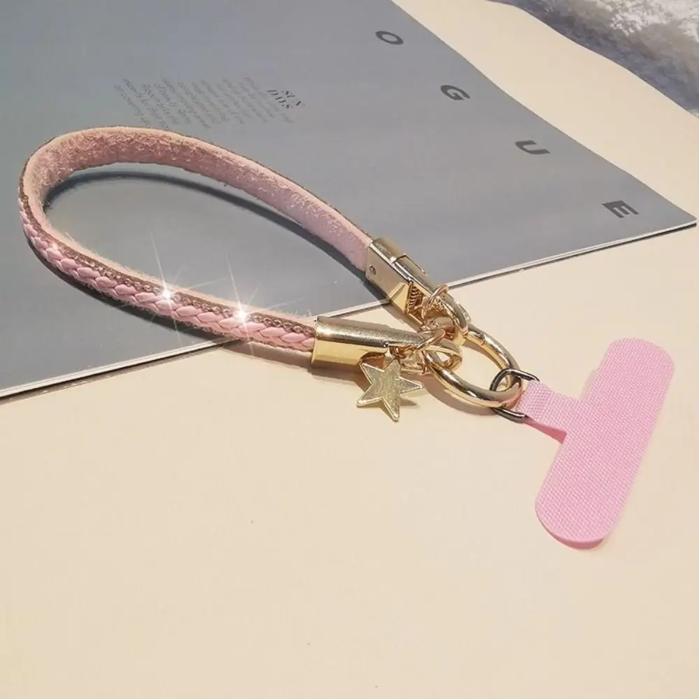 

PU Leather Leather Wrist Mobile Phone Lanyard Anti-loss Short Leather Durable Portable Pendant Chain Portable Rhinestone