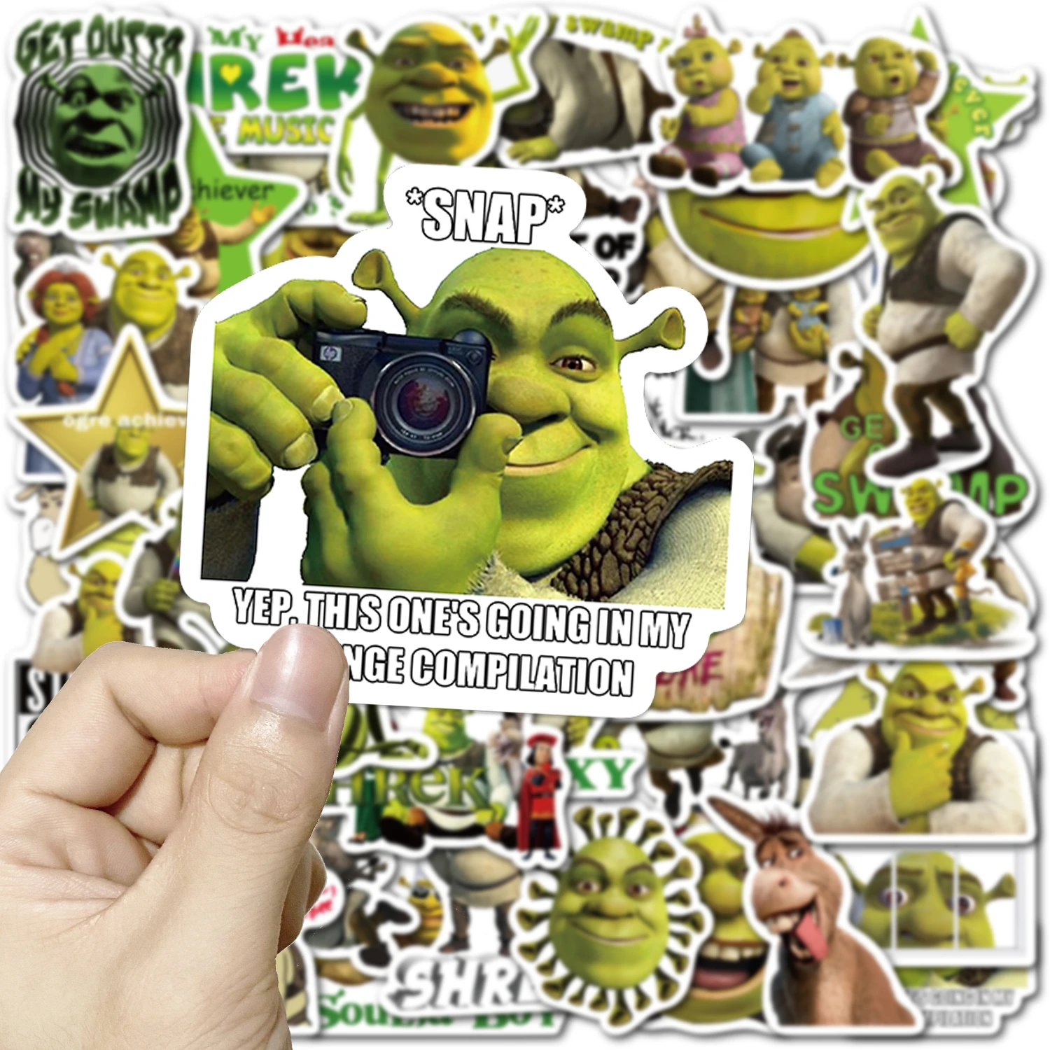 10/50Pcs Cartoon Monster Shrek Stickers Guitar Skateboard Graffiti Suitcase Phone Fridge Disney Stickers Anime Decal Kids Toy