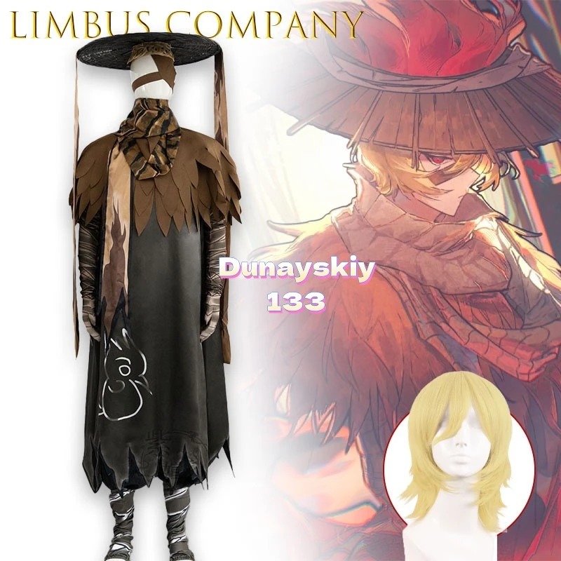 Limbus Company Xiancai bête noire coq Cosplay perruque Costume Anime jeu personnage Halloween fête carnaval tenue