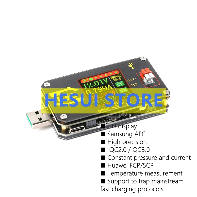 XY-UDP numerical control USB color screen power supply lifting voltage module constant voltage constant current 5V to 9V12V24VUS