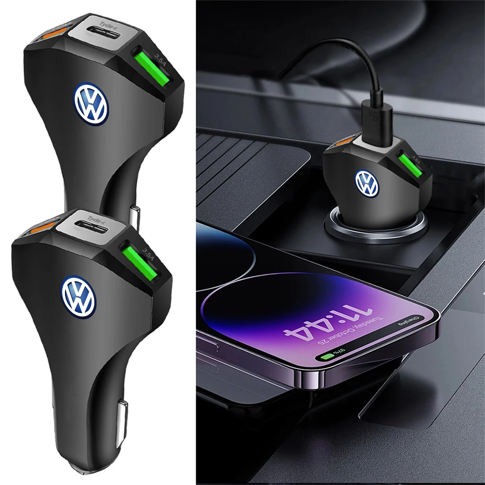 PD 35W Car Charger Type C Fast Charging Auto Mobile Phone Adapter For Volkswagen VW R-line GTI R Polo Golf Passat Magotan Tiguan