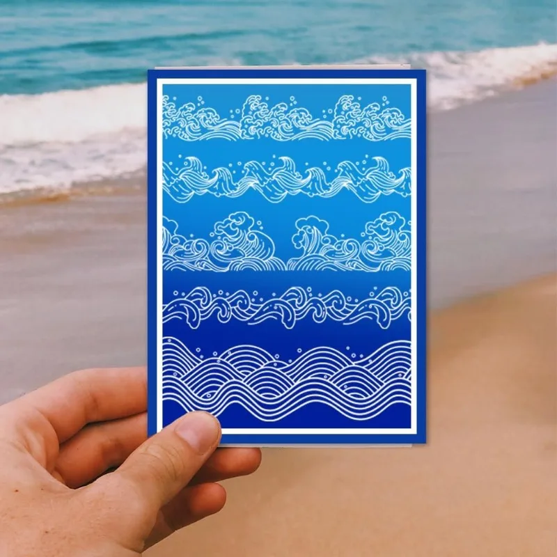 1Sheet Waves Clear Stamps Ocean Style Clear Stamps Sea Waves Rubber Stamps Transparent Silicone Stamps for Card Making DIY