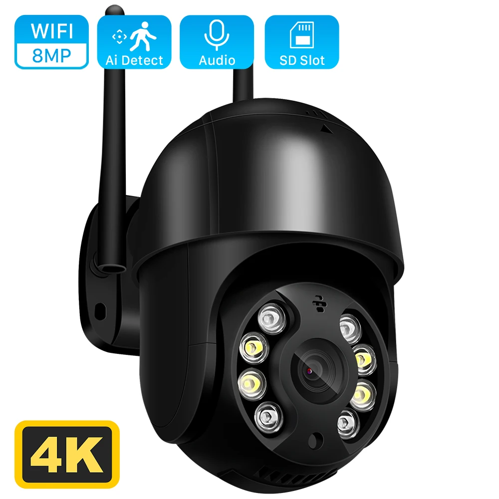 ANBIUX 4K 8MP Ultra HD PTZ WiFi IP Camera AI Human Detection H.265 1080P HD Audio IP Camera Auto Tracking P2P Video Surveillance