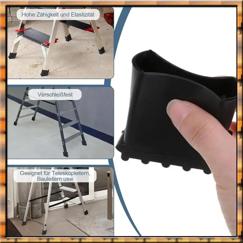 2025 Trend4 Pcs Household Ladder Foot Cover Rubber Ladder Feet Chairs Telescoping Extension Pads For Step Ladders