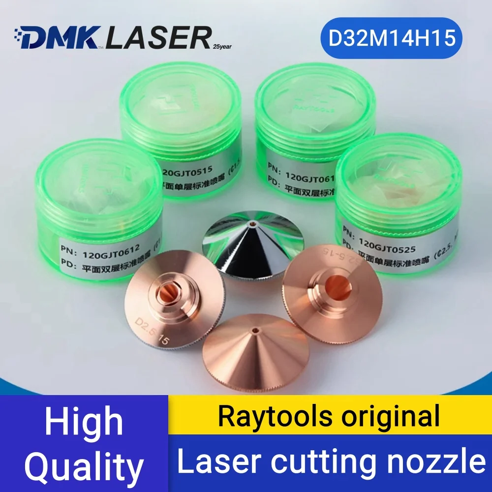 Raytools Original Laser Cutting Copper Nozzles D32 H15 M14 Single Double Layer for Laser Cutter Head BM110/111 BMH114 BT220S