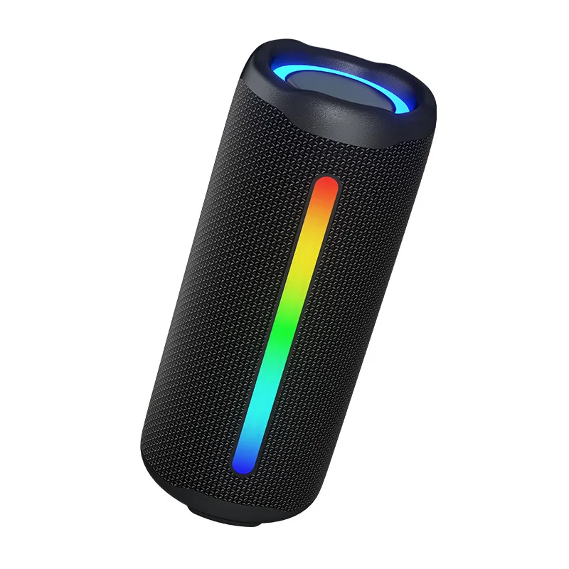 2024 TWS nuovo altoparlante Bluetooth Wireless Subwoofer portatile impermeabile da esterno con Audio cilindrico a luce RGB