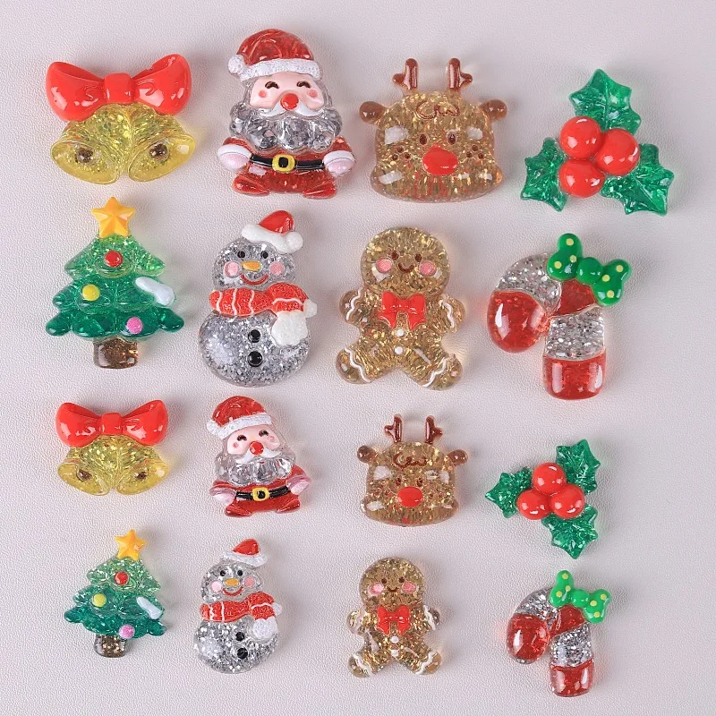 

5pcs Mini Santa Claus Gingerbread Man Snowman Christmas Tree DIY Miniatures Pendants Doll Accessories Ornaments Craft Decoration